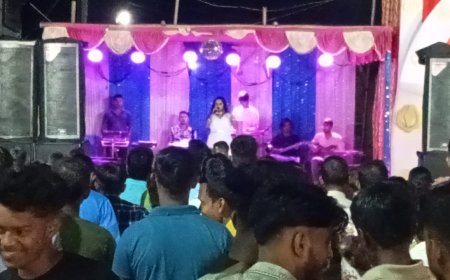 সরকারি রাস্তা দখল করে অর্কেস্ট্রা কালীবাজারে, দর্শক পুলিশ