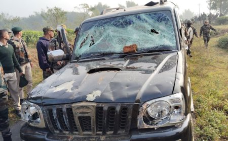 গাঁজা বিরোধী অভিযান শেষে আক্রমণের মুখে পুলিশ, ভাঙচুর গাড়ি, আহত ৫ আরক্ষা কর্মী