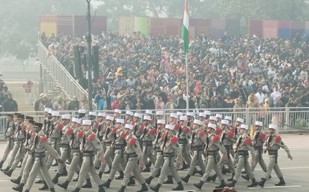 ভারতের প্রজাতন্ত্র দিবসে কুচকাওয়াজে অংশ নিল ফ্রান্সের সেনা