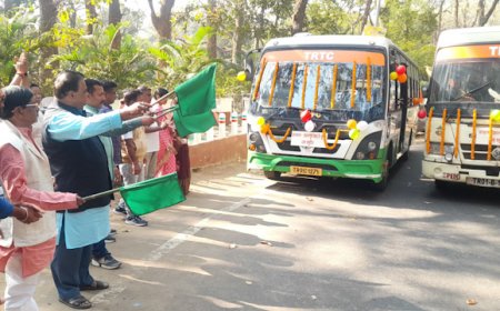 বামুটিয়া সড়কে শুরু হলো TRTC-র যাত্রীবাহী বাস পরিষেবা