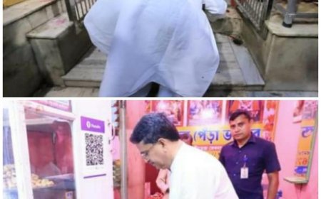 মুখ্যমন্ত্রী মন্দির গর্ভে প্রবেশ না করেও পূজা হয়,দেখাল মানিক