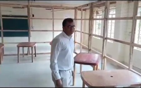 গণনার প্রস্তুতি চূড়ান্ত,উমাকান্ত স্কুলে কাউন্টিং হল পরিদর্শন করেন রিটার্নিং অফিসার