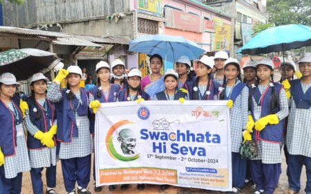 মোহনপুর বাজারে সাফাই অভিযান করল শিক্ষার্থীরা