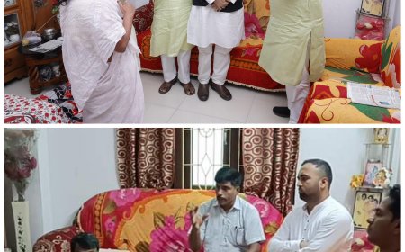 প্রয়াত হরিশংকর সাহার বাড়িতে গেলেন বাম বিধায়ক ও মুখ্যমন্ত্রী