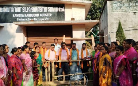 বামুটিয়ায় তাঁত শিল্পীদের মধ্যে প্রশিক্ষণ শেষে প্রদান করা হয়েছে তাঁত