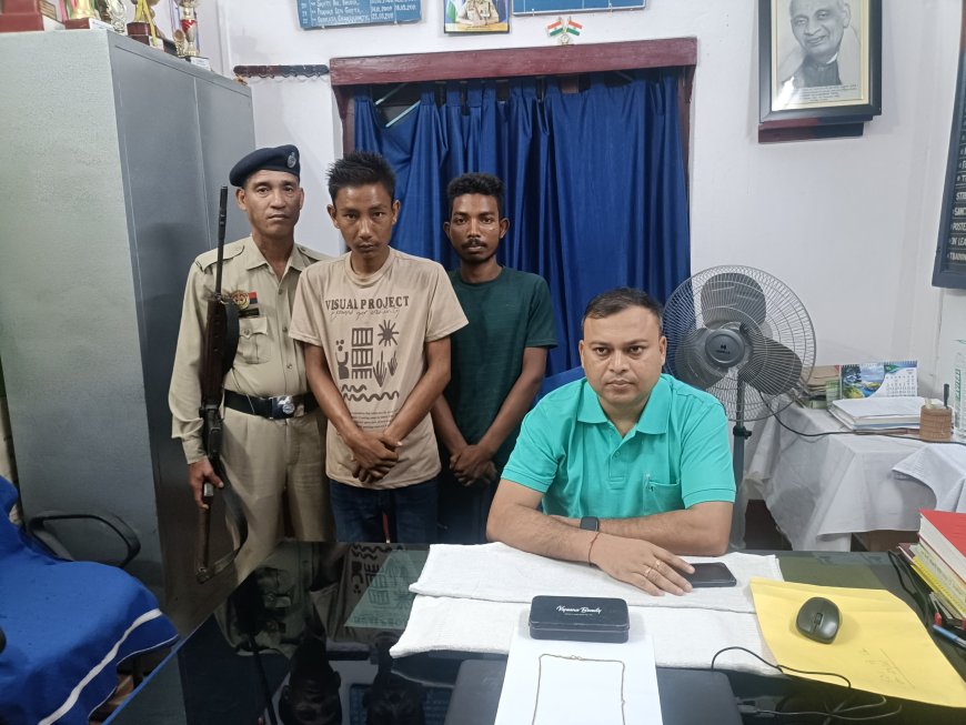 স্বর্ণের হার চুরির দায়ে গ্রেফতার ২, চুরির হার উদ্ধারা করলো সিধাই থানার পুলিশ