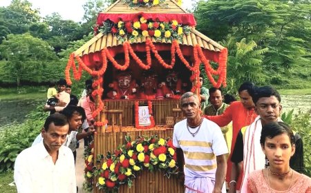 নিরাপদ রথযাত্রা উপহার দিতে বাঁশ দিয়ে তৈরি হল রথ, ব্যতিক্রম এই উদ্যোগ কাতলামারায়