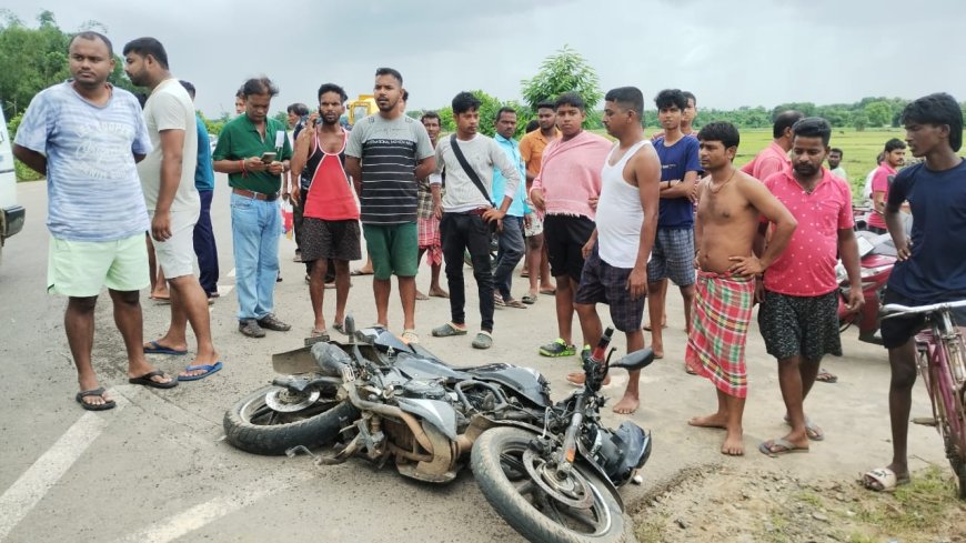 মোহনপুরে জাতীয় সড়কের লরির ধাক্কায় গুরুতর আহত বাইক চালক