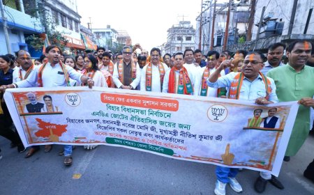 বিহারের জয়ে আগরতলায় বিজয় মিছিলের পা মেলালেন মুখ্যমন্ত্রী