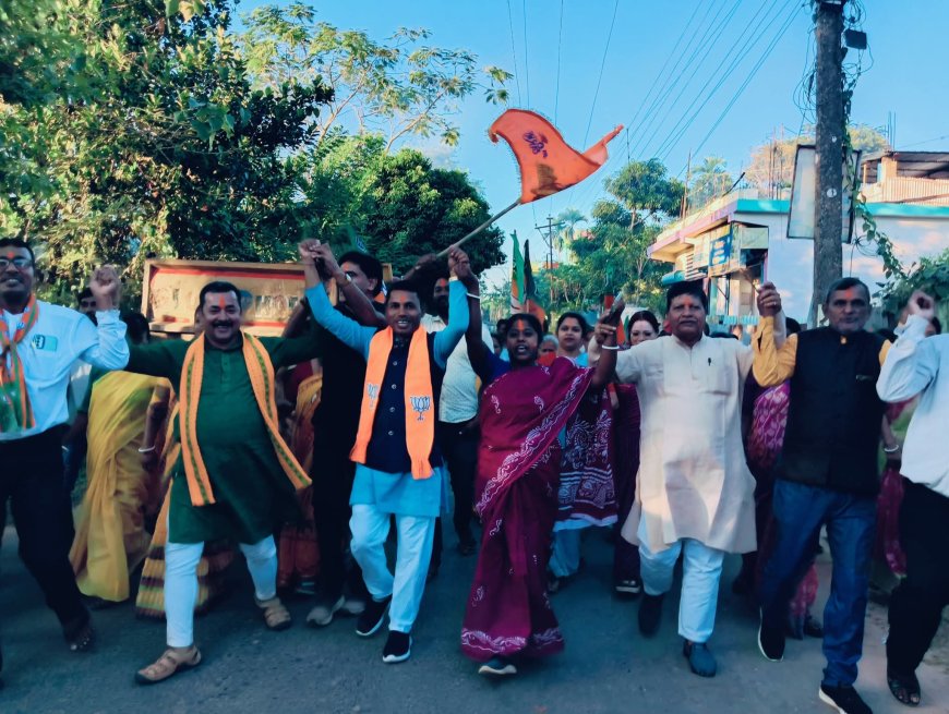 বিহারের জয়ে বামুটিয়ায় বিজেপির বিজয় মিছিল