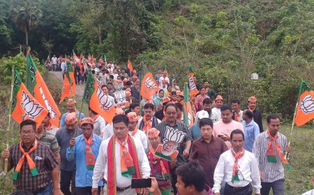 বুধজং নগর ওয়াখিনগর কেন্দ্রে বিজেপি প্রার্থীর প্রচারে ঝড়