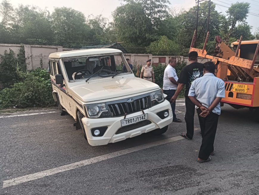 লেম্বু ছড়ায় মুখোমুখি সংঘর্ষ পুলিশের গাড়ি ও ব্যক্তিগত গাড়ি